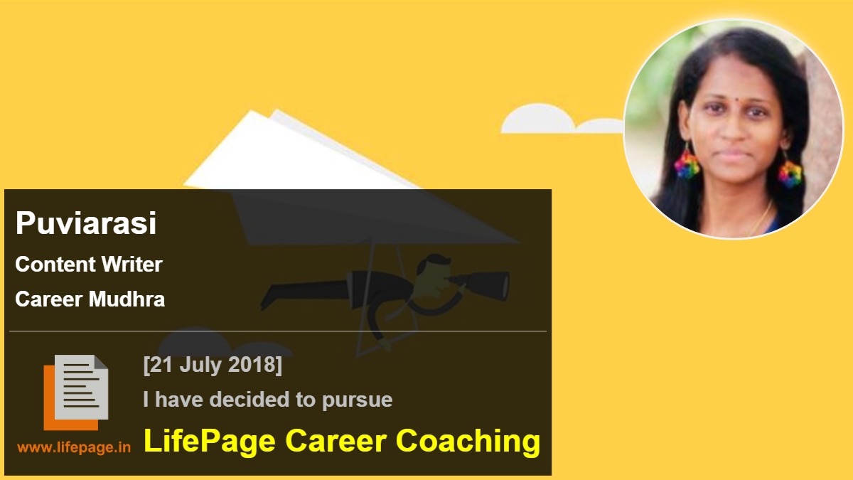 Puviarasi | Working Professional Testimonial | LifePage Career Plan Puviarasi | Working Professional Testimonial | LifePage Career Plan